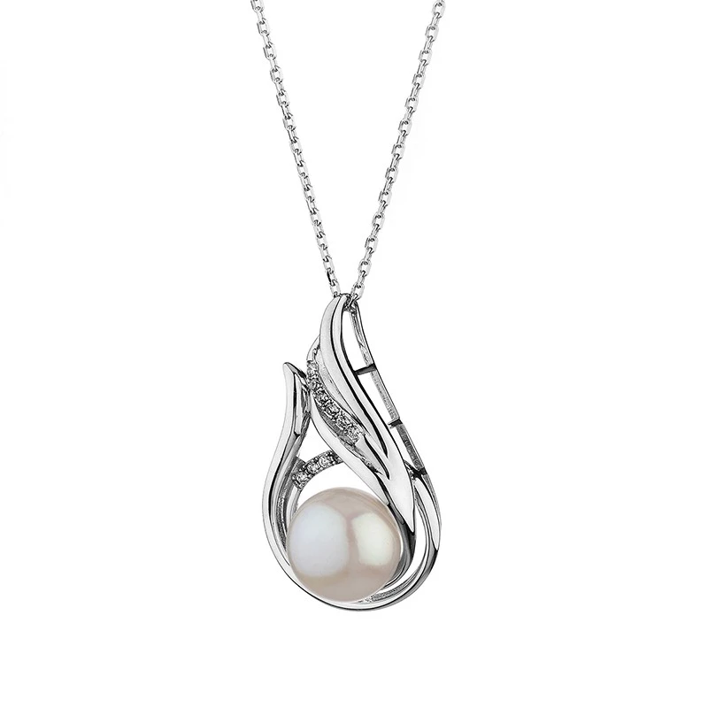 Колие с бяла перла SH3024NW Swan Pearls